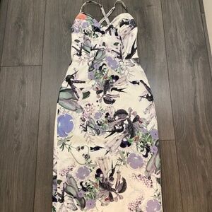 ERDEM Floral Bird Print Midi Dress Size 4